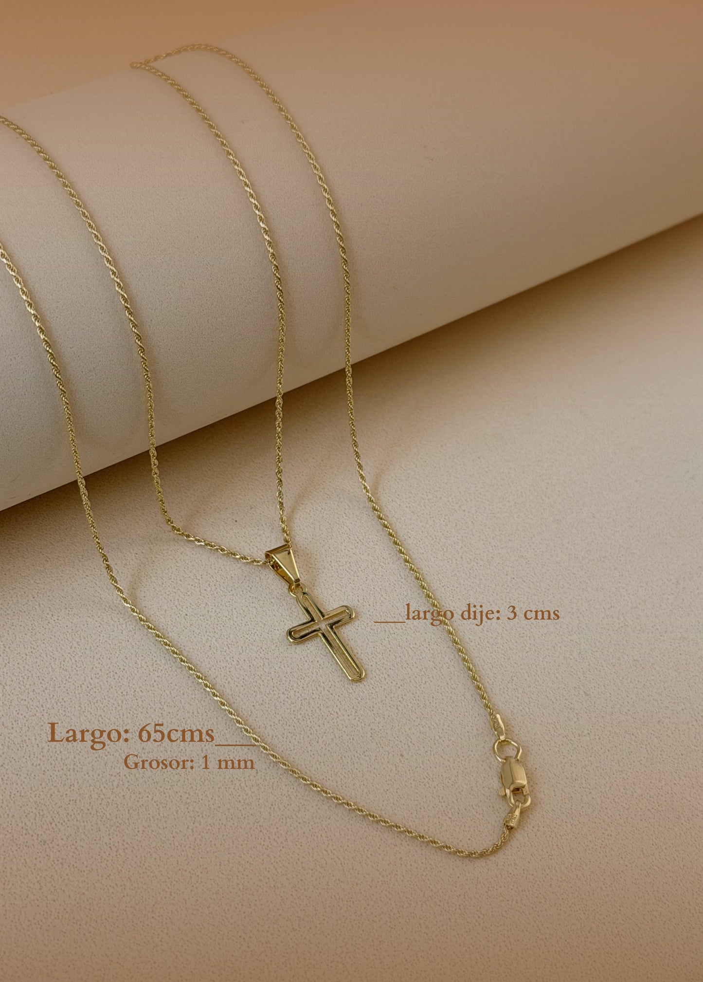 Combo Caballero / Cadena lazo  + Cruz + Pulsera
